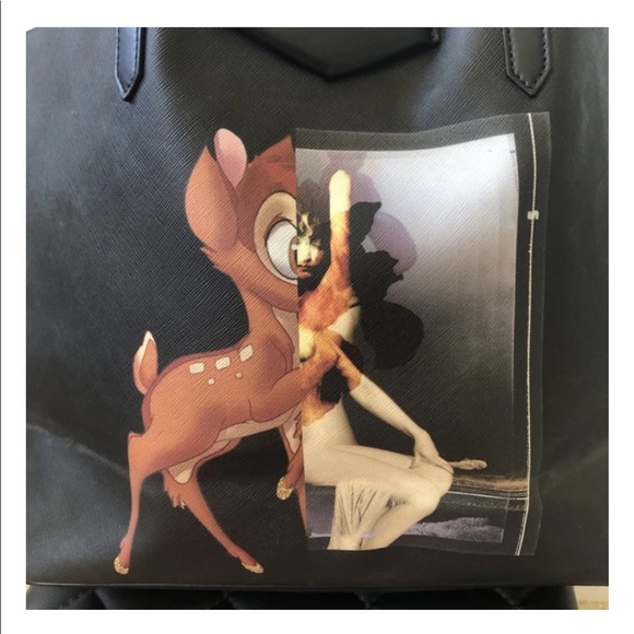 $900! Large Bambi Print Antigona Tote & Pouch - Picture 4 of 4